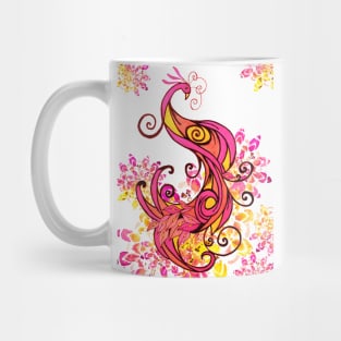 Pink Peacock and Mandalas Mug